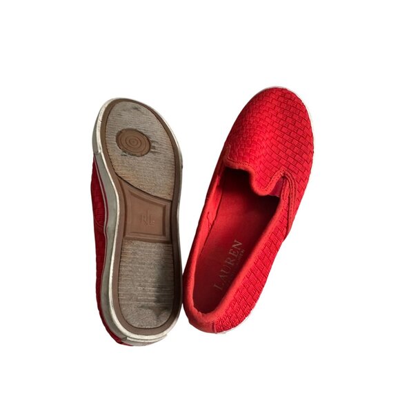 RALPH LAUREN Woven Janis Persimmon Slip On Sneakers Size 6.5 - Picture 6 of 7